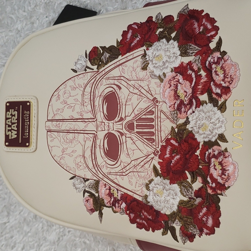 NWT Loungefly Darth Vader Floral embroideries mini backpack - Picture 14 of 16
